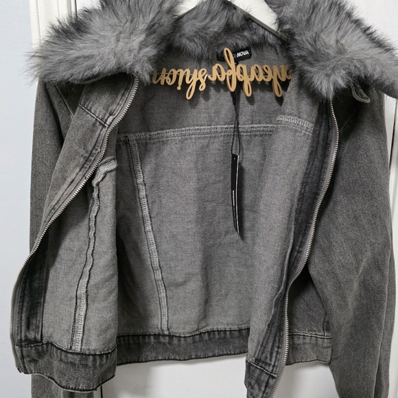 Fashion Nova Myla Faux Fur Denim Jacket - Picture 6 of 8